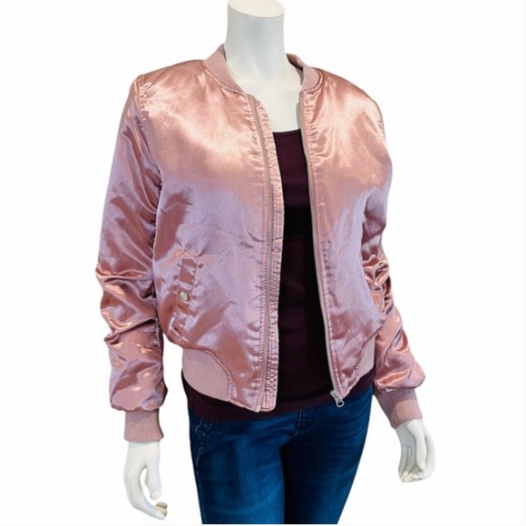 Metallic Pink Bomber Jacket - Picture 2 of 12